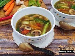Clear soup veg